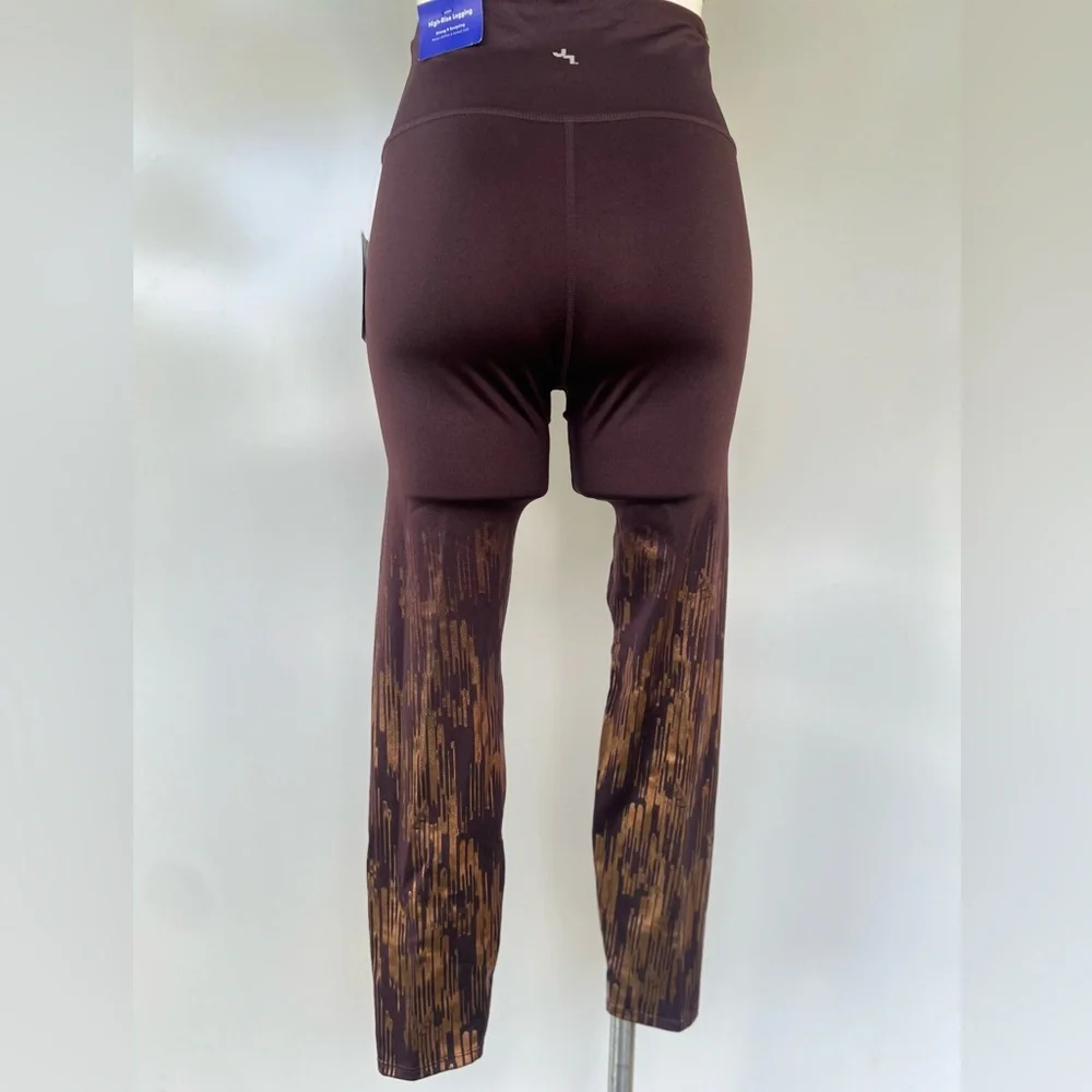 JoyLab 2pc Strappy Back Shine Sports Bra, High-Waisted 7/8 Shine Leggings Size:S - Picture 13 of 16